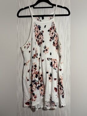 torrid White Floral Halter Tank Top
